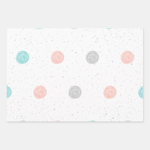 Pretty Pastel Polka Dot Wrapping Paper Sheet