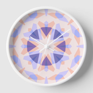 Pretty Pastel Purple Peach Star Eclectic Kitsch Clock