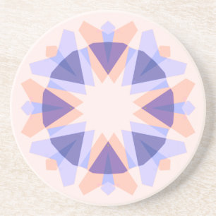 Pretty Pastel Purple Peach Star Eclectic Kitsch Coaster