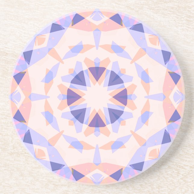 Pretty Pastel Purple Peach Star Girls Decorative Coaster (Front)