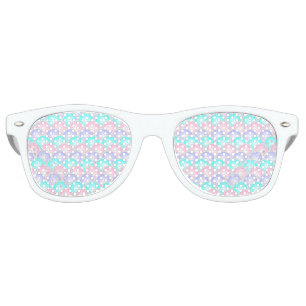pretty pastel purple pink turquoise mermaid scales retro sunglasses