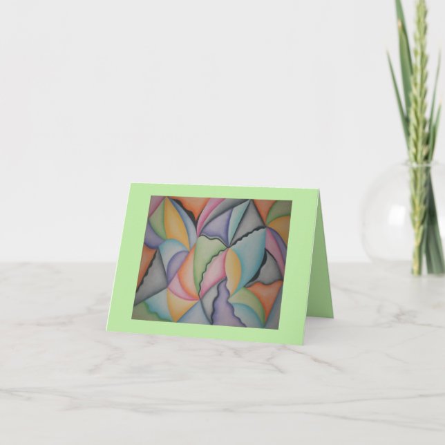 Pretty pastel pyramids notecard (Front)