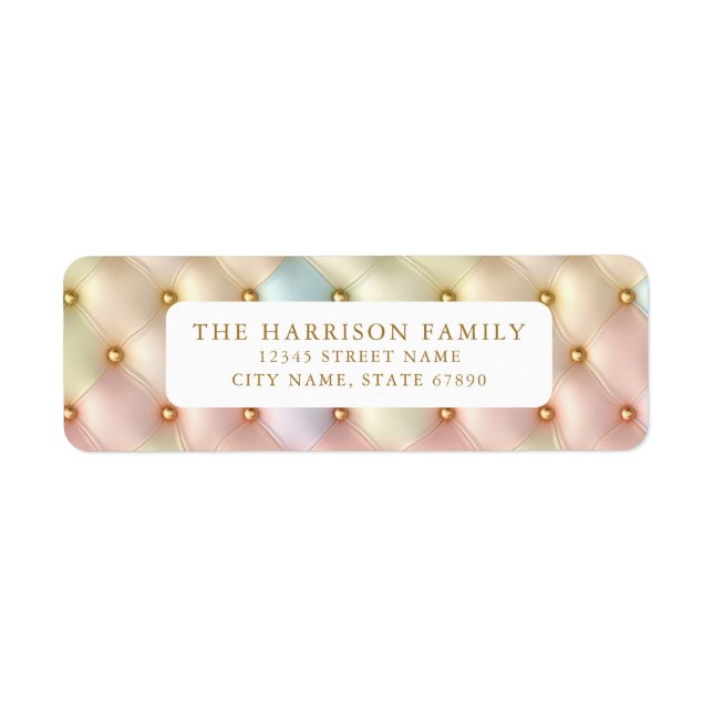 Pretty Pastel Quilted Pattern Address Labels (Front)