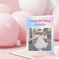 Pretty Pastel Rainbow Custom Birthday Girl Photo
