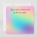 Pretty Pastel Rainbow Gradient Wedding Advice Card<br><div class="desc">Beautiful pastel gradient design, perfect for your wedding! It’s a perfect subtle way to add some pretty rainbow colours to your elegant wedding! Please check out the rest of the Pretty Pastel Rainbow Gradient Wedding collection! Lots of lovely matching products to make your wedding cohesive and pretty. Designed by full-time...</div>