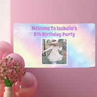 Pretty Pastel Rainbow Photo Girls Birthday Party