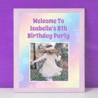 Pretty Pastel Rainbow Photo Girls Birthday Party