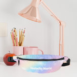 Pretty Pastel Rainbow Sparkle Personalised Bum Bags<br><div class="desc">Customise this pretty pastel rainbow sparkle fanny pack features your name in cute white writing. This magical design has a girly pink and purple pattern and beautiful bursts of light.</div>
