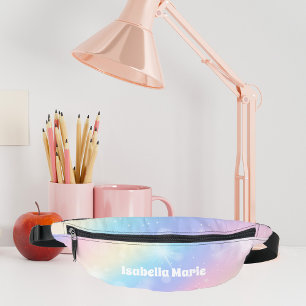 Pretty Pastel Rainbow Sparkle Personalised Bum Bags