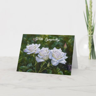 Pretty Pastel Roses in a Garden Art Sympathy Card
