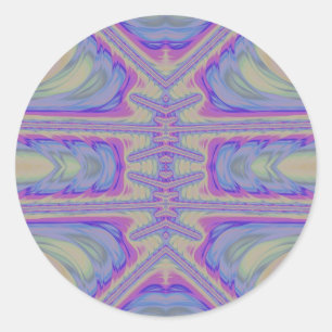 ~ Pretty Pastel Shades Fractal ~ Classic Round Sticker
