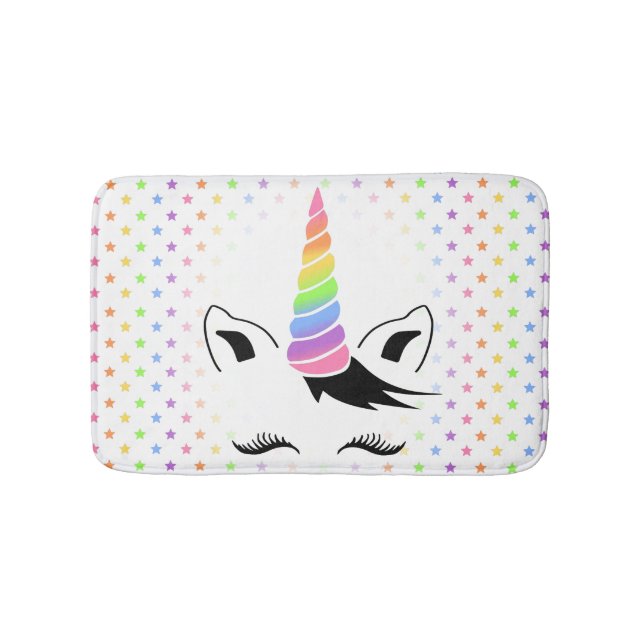 Pretty Pastel Unicorn Bath Mat (Front)