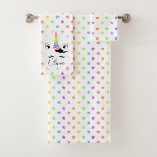 Pretty Pastel Unicorn Bath Towel Set