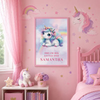 Pretty Pastel Unicorn Magical Day Girl Birthday Po