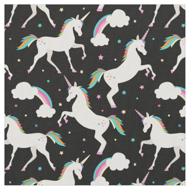 Pretty Pastel Unicorn Pattern Fabric (Close Up)