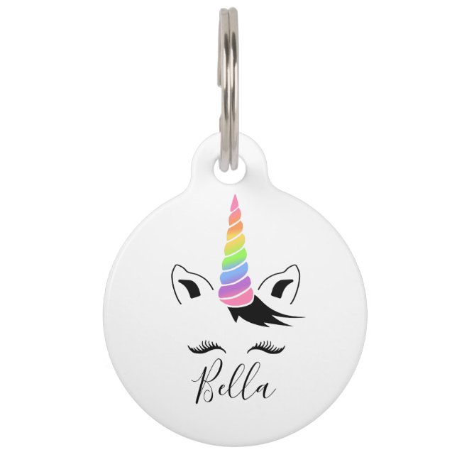 Pretty Pastel Unicorn Pet Tag (Front)