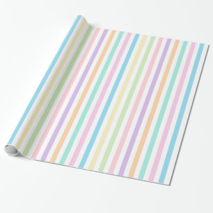 Pretty Pastel Vertical Stripes Wrapping Paper