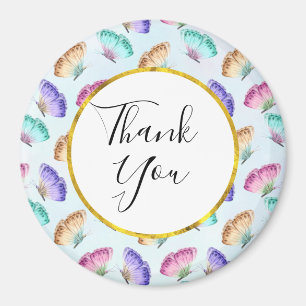 Pretty Pastel Watercolor Butterfly Pattern Magnet