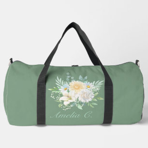 Pretty Pastel Watercolor Floral  Duffle Bag