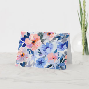 Pretty Pastel Watercolor Floral Note Card