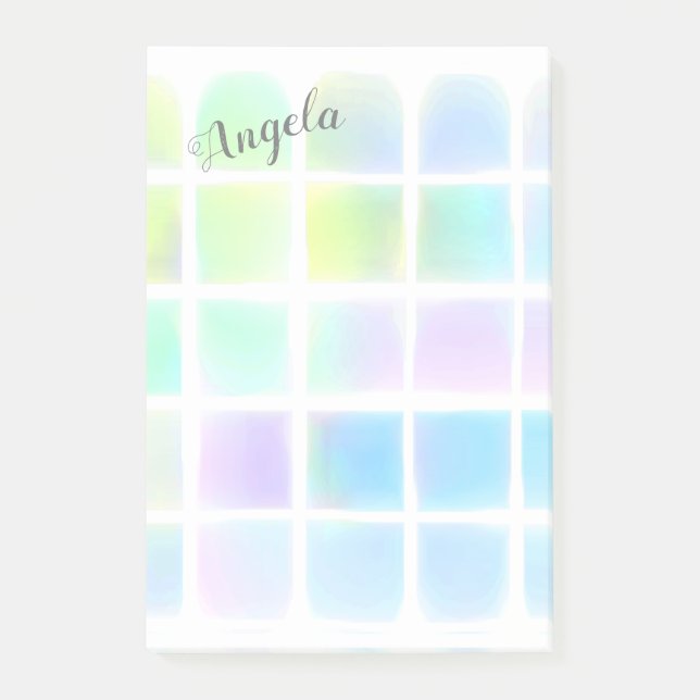 pretty pastel watercolor painted design custom post-it notes (Front)