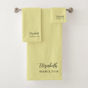 Pretty Pastel Yellow Personalised Bath Set