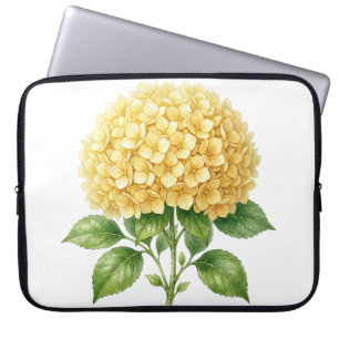 PRETTY PASTEL YELLOW SUMMER HYDRANGEA FLOWERS LAPTOP SLEEVE