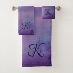 Pretty Pastels Cute Pink Cloud Purple Blue Sky Bath Towel Set