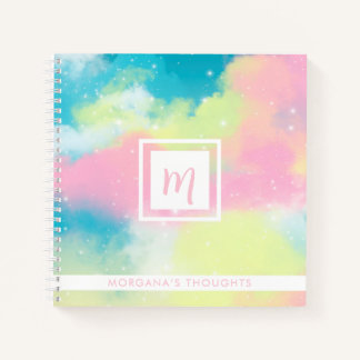 Pretty Pastels Monogram Square Notebook