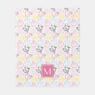 Pretty Pastels Pattern Monogram Fleece Blanket