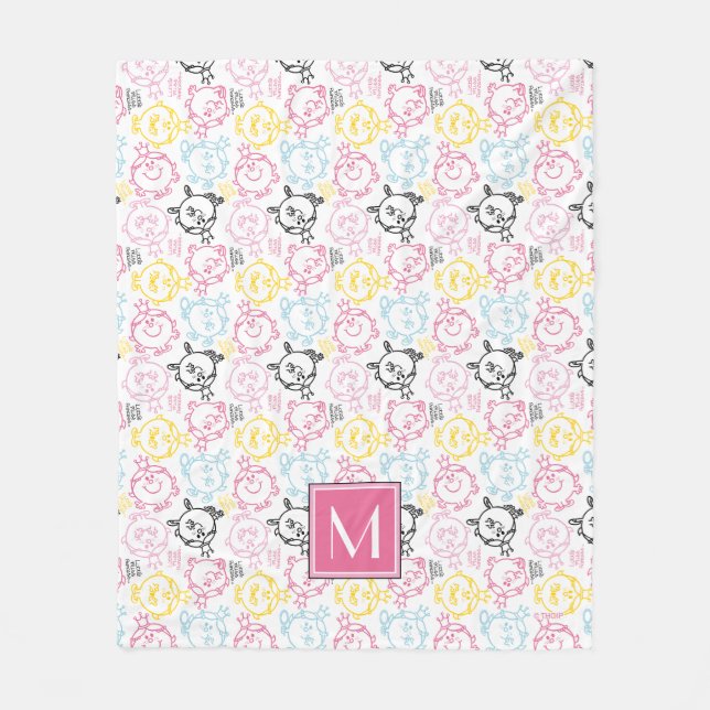 Pretty Pastels Pattern | Monogram Fleece Blanket (Front)