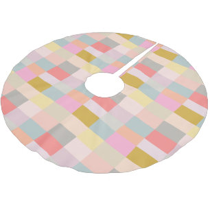 Pretty Pastels Simple Geometric Pattern Cute Brushed Polyester Tree Skirt