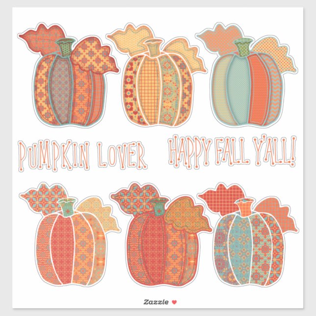 Pretty Patchwork Pumpkins Happy Fall Y'all (Sheet)