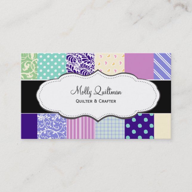 Pretty Patchwork Quilt Business Cards (Front)