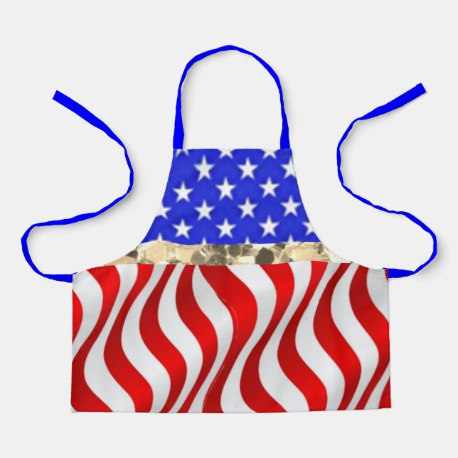 Pretty Patriotic American Flag Apron (Front)
