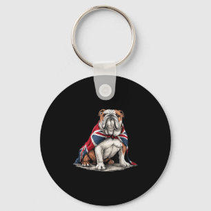 Pretty Patriotic Bulldog Costume Key Ring