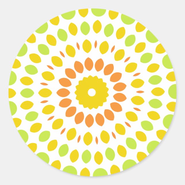 Pretty pattern in citrus colours classic round sticker (Front)