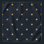 Pretty pattern, sparkling gold stars on black bandana<br><div class="desc">Pretty pattern,  sparkling gold stars on contrasting black background</div>