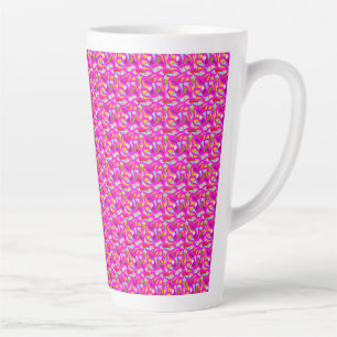 Pretty patterns in pink and rainbow colours latte mug