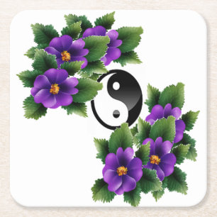 Pretty Peace Square Paper Coaster