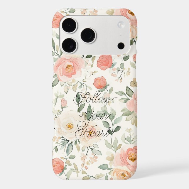 Pretty Peach Blush Pink Floral (Back)