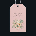 Pretty Peach Blush Pink Floral Bow Bridal Shower Gift Tags<br><div class="desc">Pretty Peach Blush Pink Floral Bow Bridal Shower</div>