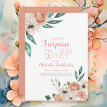 Pretty Peach Cream Floral 60th Birthday Invitation<br><div class="desc">Pretty,  feminine surprise 60th birthday party invitations for her designed with delicate peach and cream floral.  Text is fully customisable,  so these invitations can be designed for any age.</div>