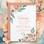 Pretty Peach Cream Floral 70th Birthday Invitation<br><div class="desc">Pretty,  feminine surprise 70th birthday party invitations for her designed with delicate peach and cream floral.  Text is fully customisable,  so these invitations can be designed for any age.</div>