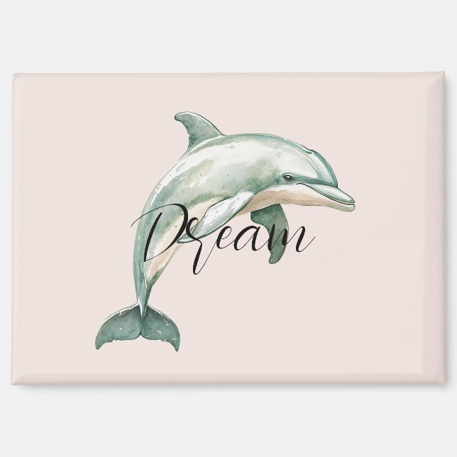 Pretty Peach Dolphin Dream Magnet (Front)