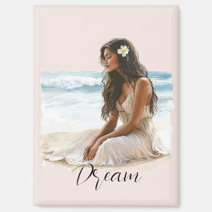 Pretty Peach Dolphin Dream Magnet