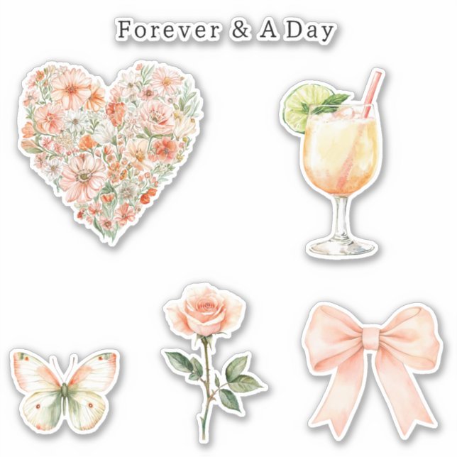 Pretty Peach Floral Heart Wedding (Front)