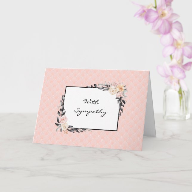 Pretty Peach Floral Sympathy Card (Orchid)