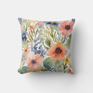 Pretty Peach Flowers Cushion