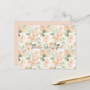 Pretty Peach Flowers Postcard